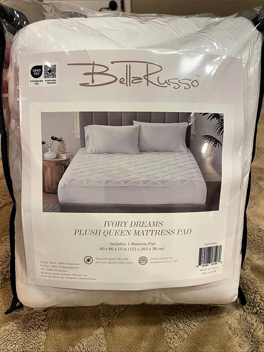 BelleRUsso Ivory Dreams Plush Queen Mattress Pad Plush Mattress Pad Queen NWT